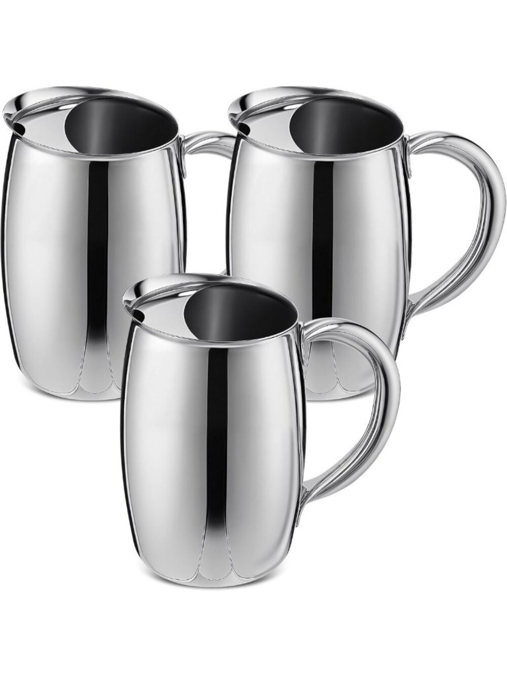 Funnymoom 3 Pcs 2 L Stainless Steel Water Pitchers with Ice Guard